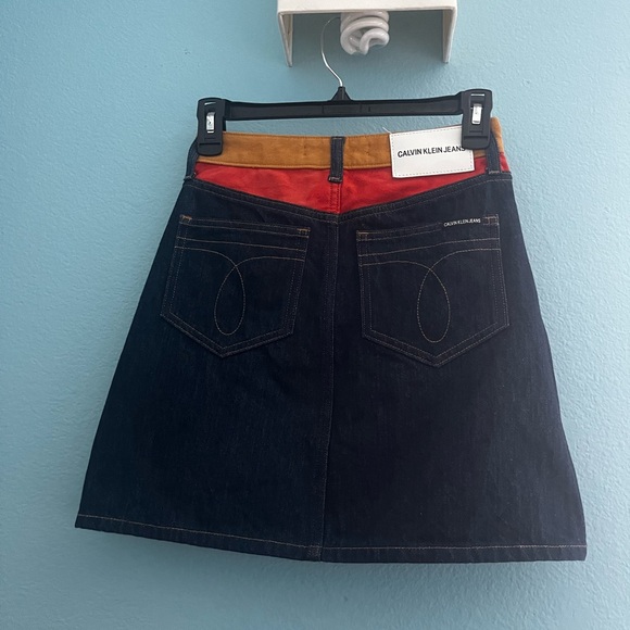 CALVIN KLEIN JEANS Color Block Denim Skirt - Picture 3 of 5